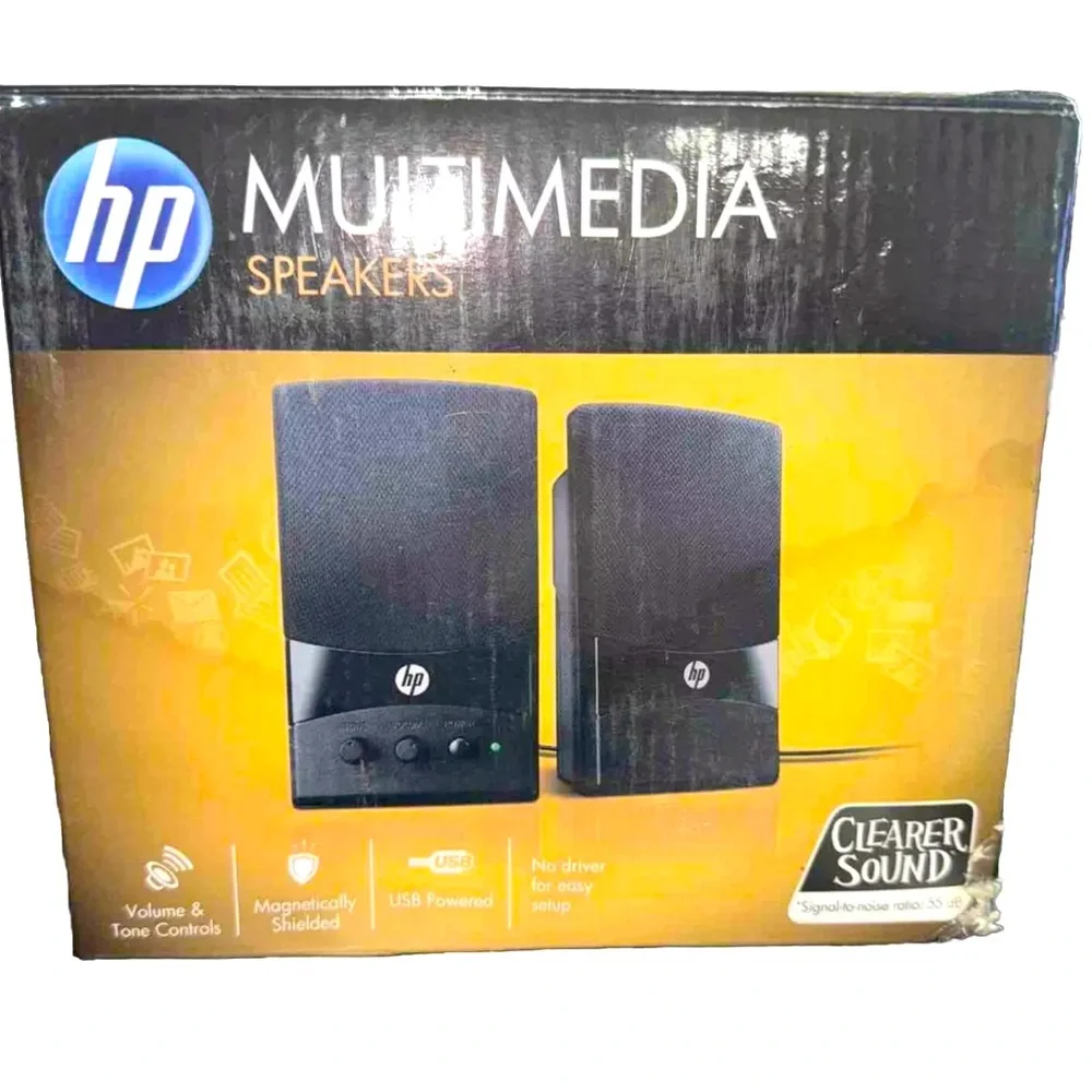 HP Multimedia Computer Speakers Set GL313AA In Original Box Tested